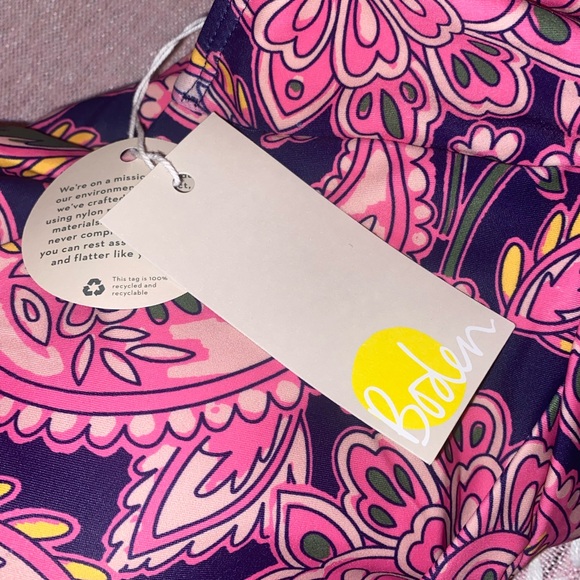 Boden Levanzo Ruched Halter Swimsuit fiesta multi color paisley Size US 6R - Picture 8 of 12